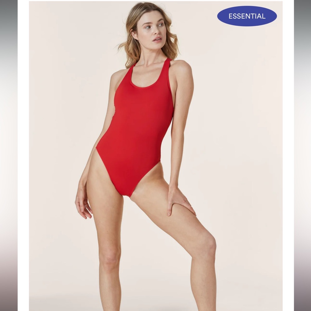The Tulum One Piece - Flat - Cherry Red - Classic - small by Andie Swim